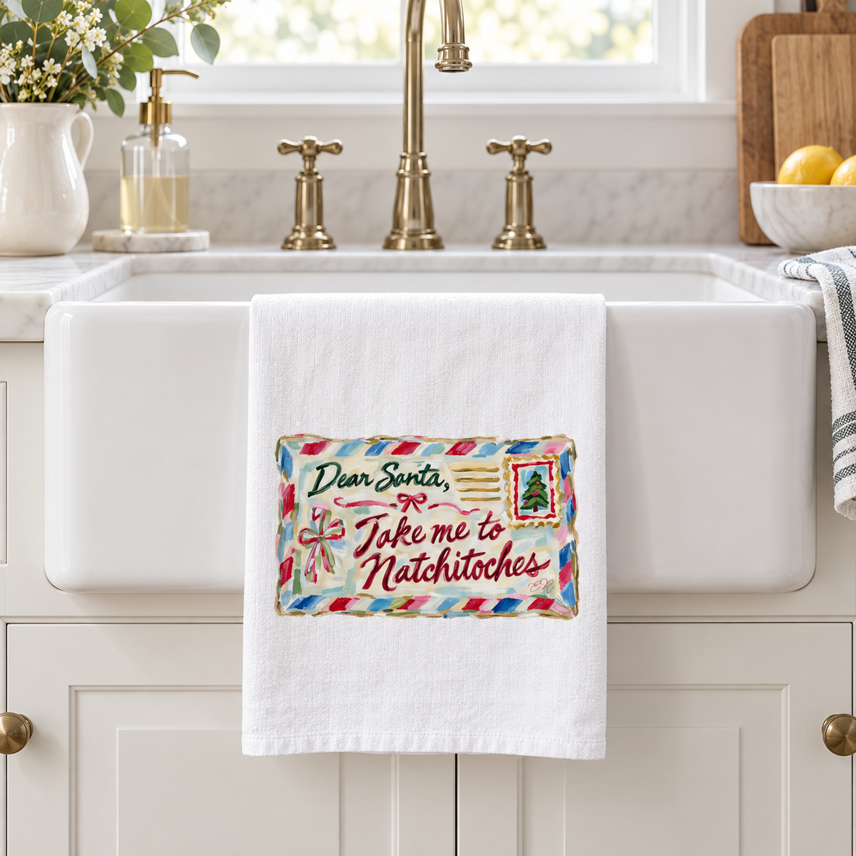 Natchitoches Santa Letter Tea Towel